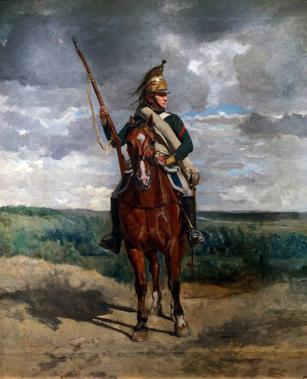 Vidéken szereplő sárkány, 1876 körül (olaj, vászon) alkotó: Jean Louis Ernest Meissonier