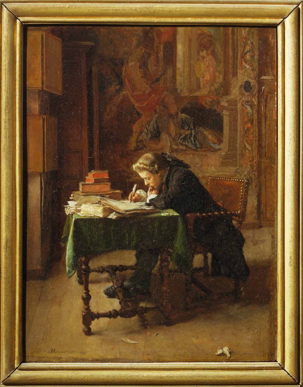 Jeune homme travaillant - Fiatal férfi dolgozik ... alkotó: Jean Louis Ernest Meissonier