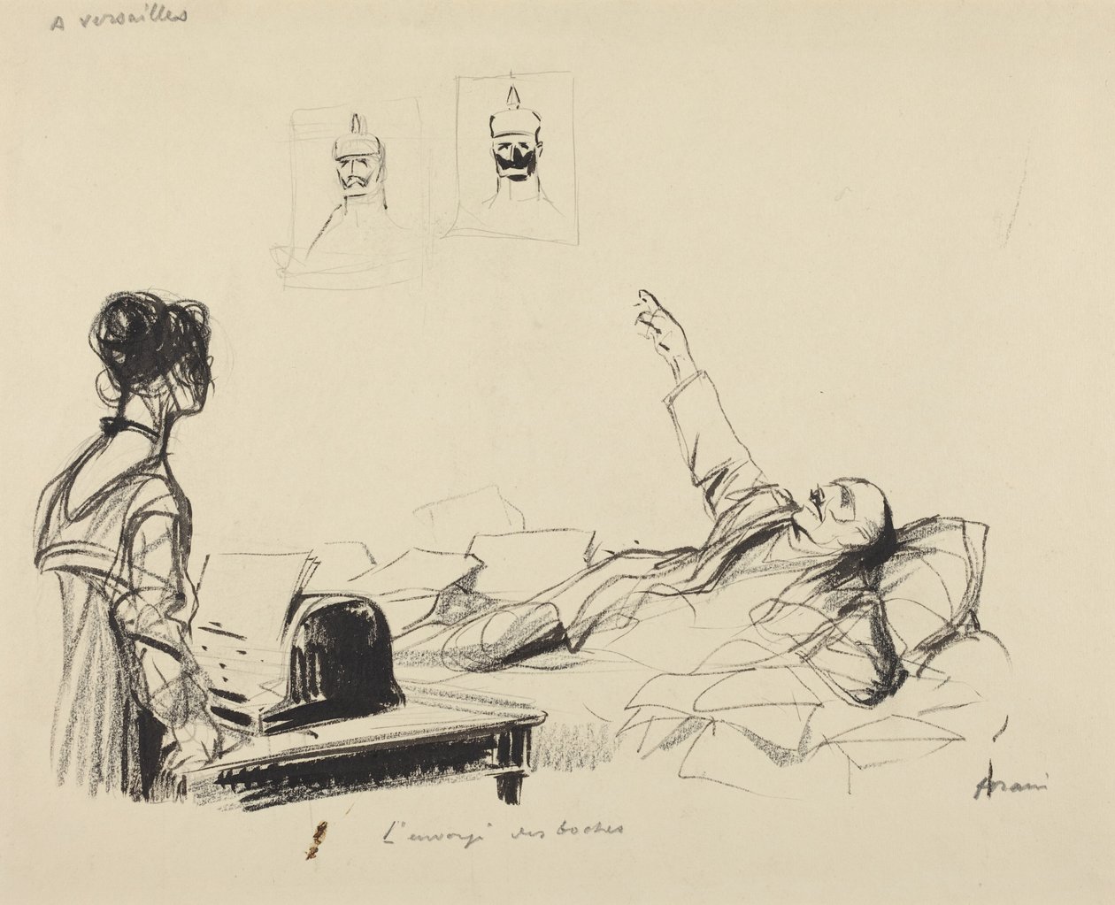 Versailles-ban.  A németek követje alkotó: Jean-Louis Forain