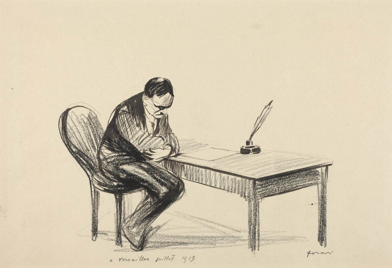 Versailles-ban, 1919 júliusában alkotó: Jean-Louis Forain