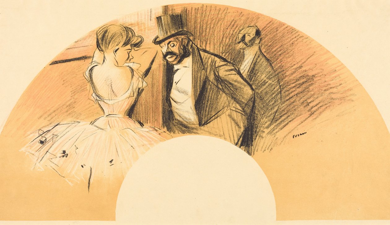 Legyező (a Gavarni-bálra) alkotó: Jean-Louis Forain
