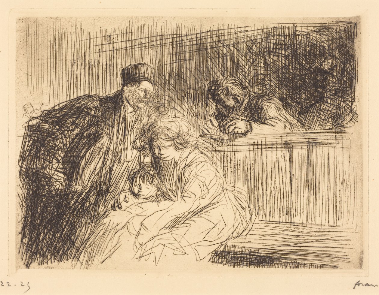 Az ügyvéd az alperessel beszél (második tábla) alkotó: Jean-Louis Forain