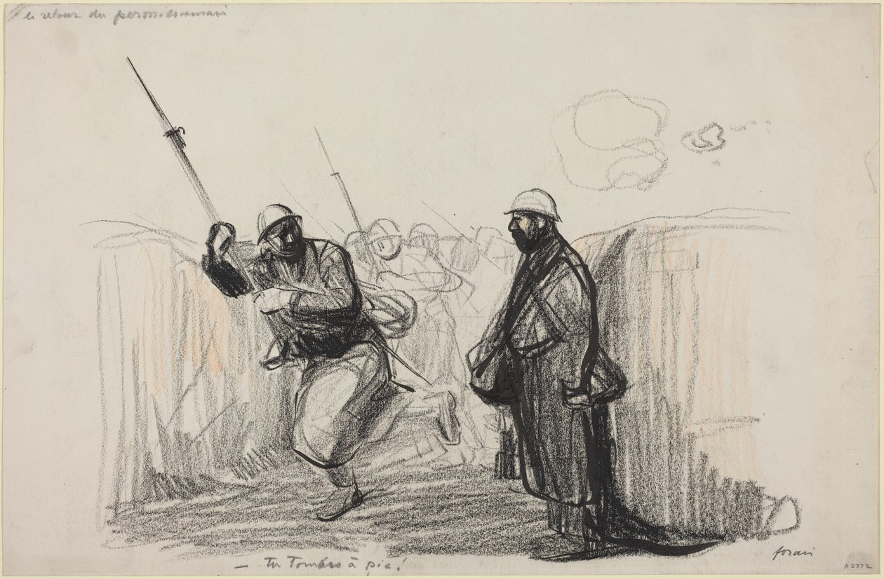 A szabadságos katona hazatérése. - Épp jókor jössz! alkotó: Jean-Louis Forain