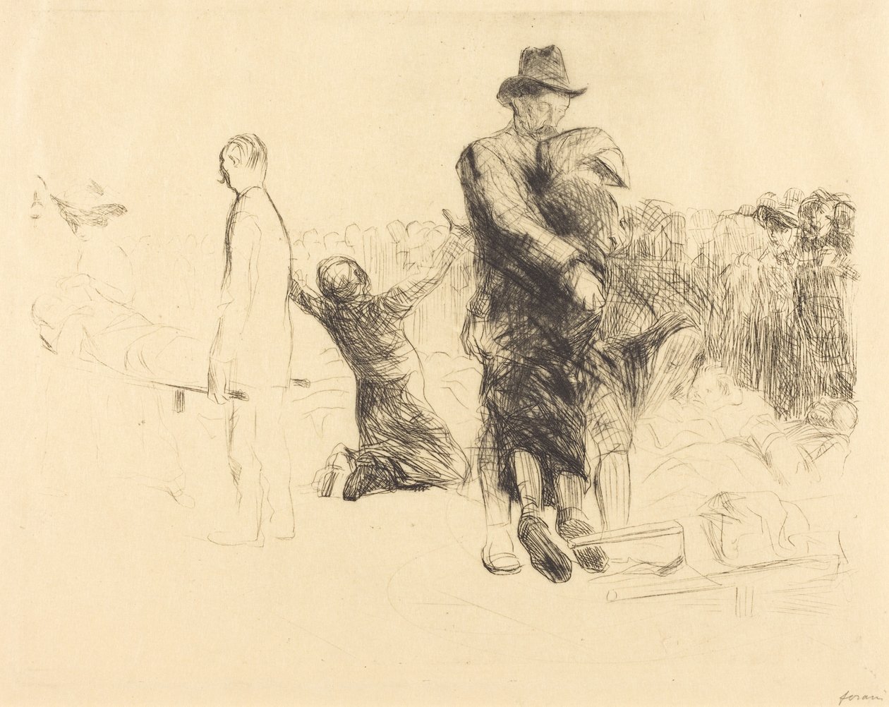 Lourdes, a mozgássérültek szállítása (Lourdes, Transport of the Paralyzed) alkotó: Jean-Louis Forain
