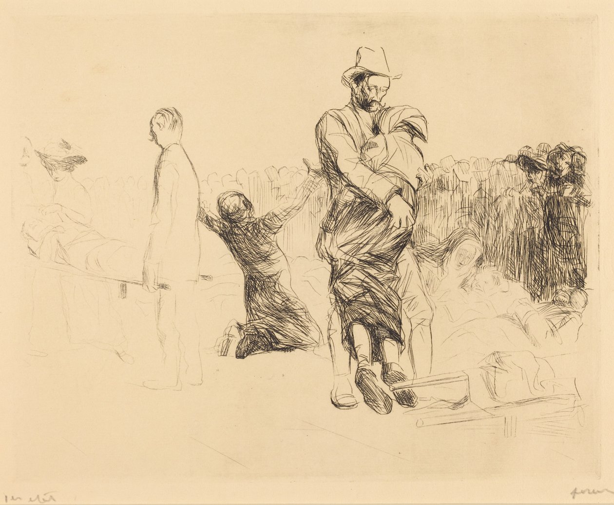Lourdes, a mozgássérültek szállítása (Lourdes, Transport of the Paralyzed) alkotó: Jean-Louis Forain