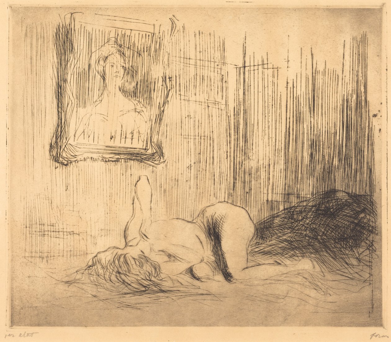 Az ágyon alkotó: Jean-Louis Forain
