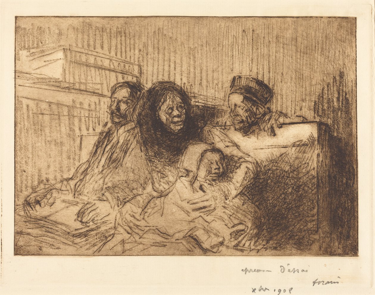 A meghallgatáson megjelenő tanúk (2. lap) (Evidence at the Hearing) (second plate) alkotó: Jean-Louis Forain