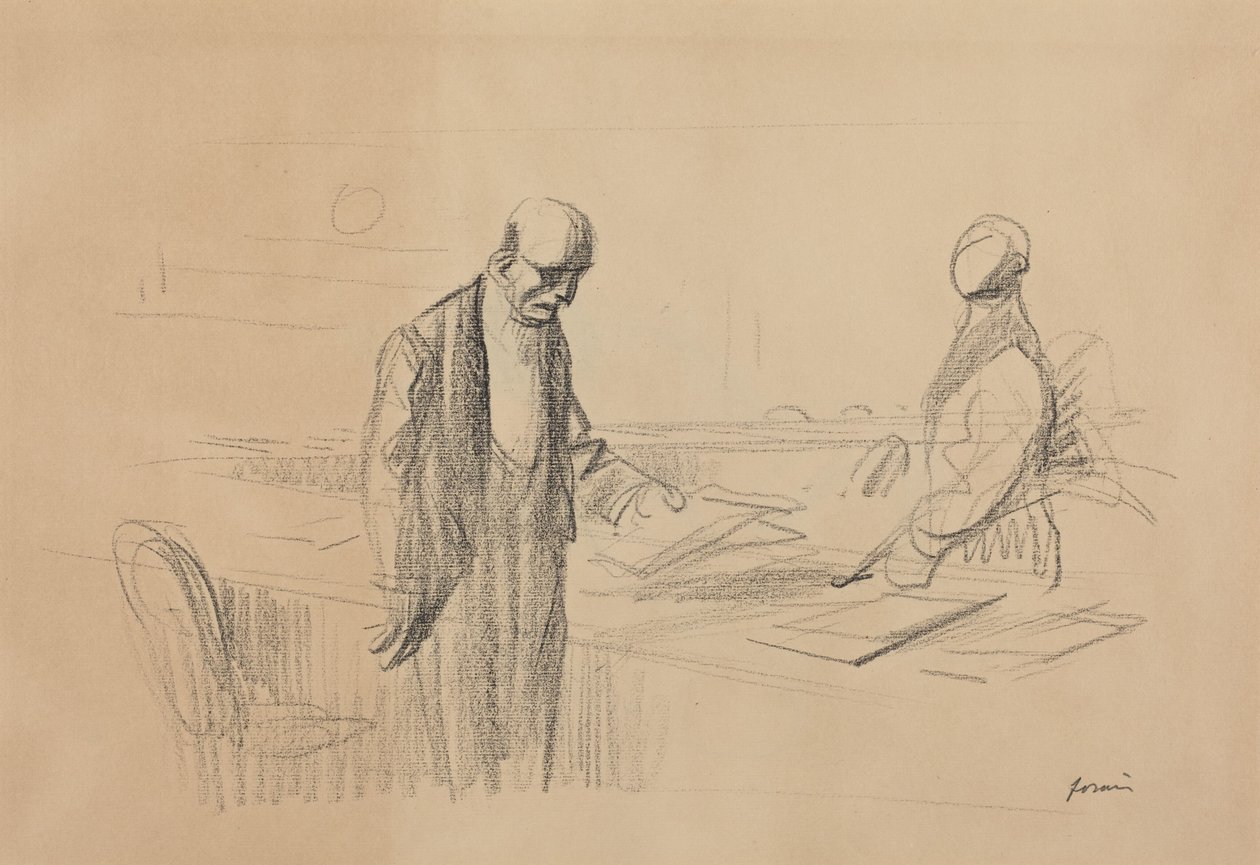 a) A konferencián (előlap); b) Fekvő alak (hátlap) alkotó: Jean-Louis Forain