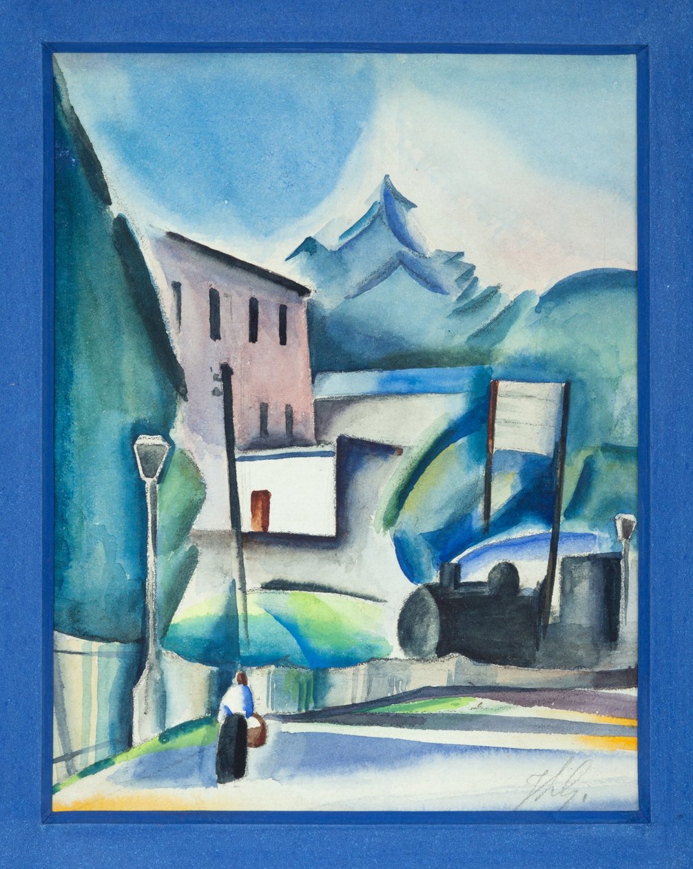 A vonat áthaladása, 1915-20 körül (akvarell, papír) alkotó: Jean Louis Gampert