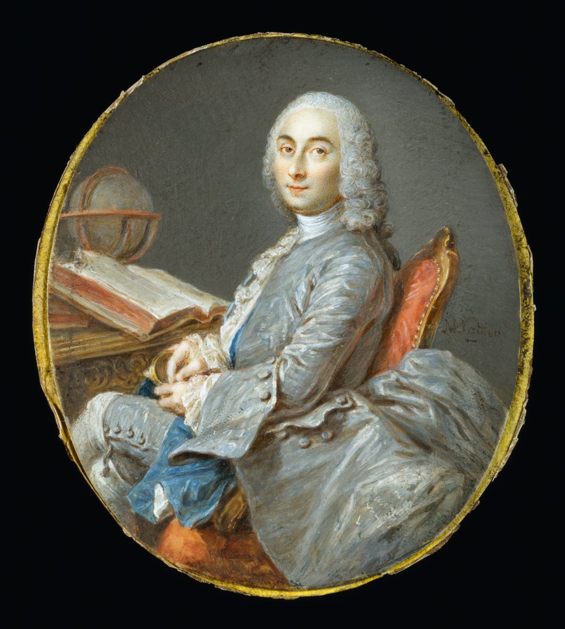 César François Cassini de Thury miniatűr portréja alkotó: Jean-Marc Nattier
