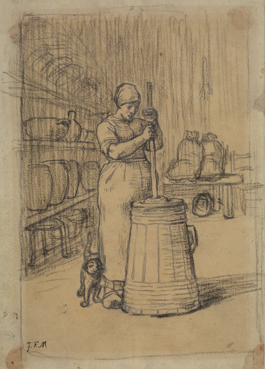 Tanulmány a vaj habosítására alkotó: Jean Francois Millet