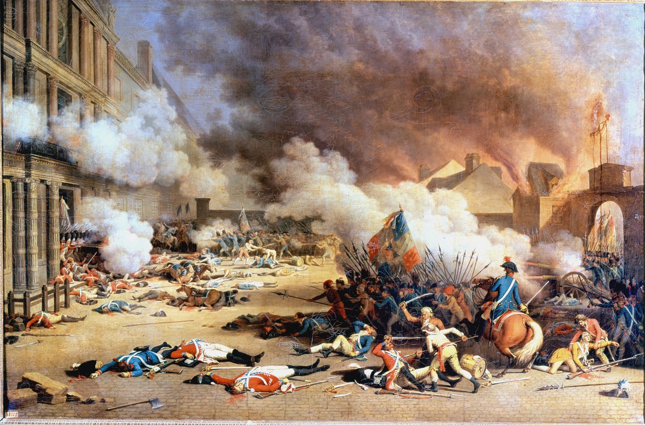 A Palais des Tuileries, a Carrousel udvarából készült, augusztus 10 alkotó: Jean (after) Duplessis Bertaux