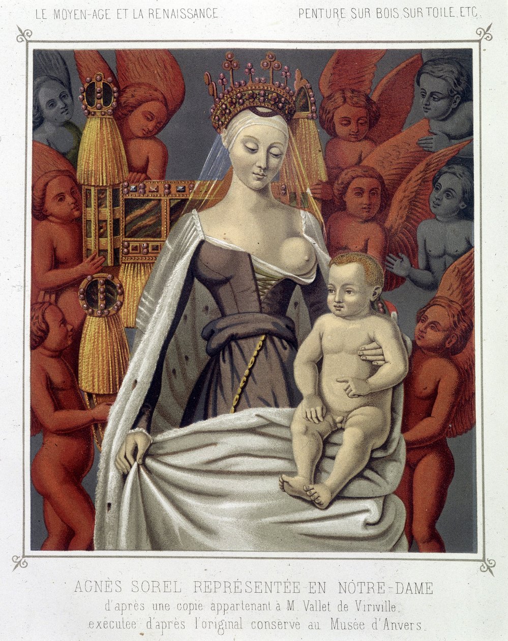 Agnes Sorel (1422-1450) (Beaute sur Marne hölgye) (Beaute-sur-Marne) képviselteti magát a Notre Dame-ban alkotó: Jean (after) Fouquet