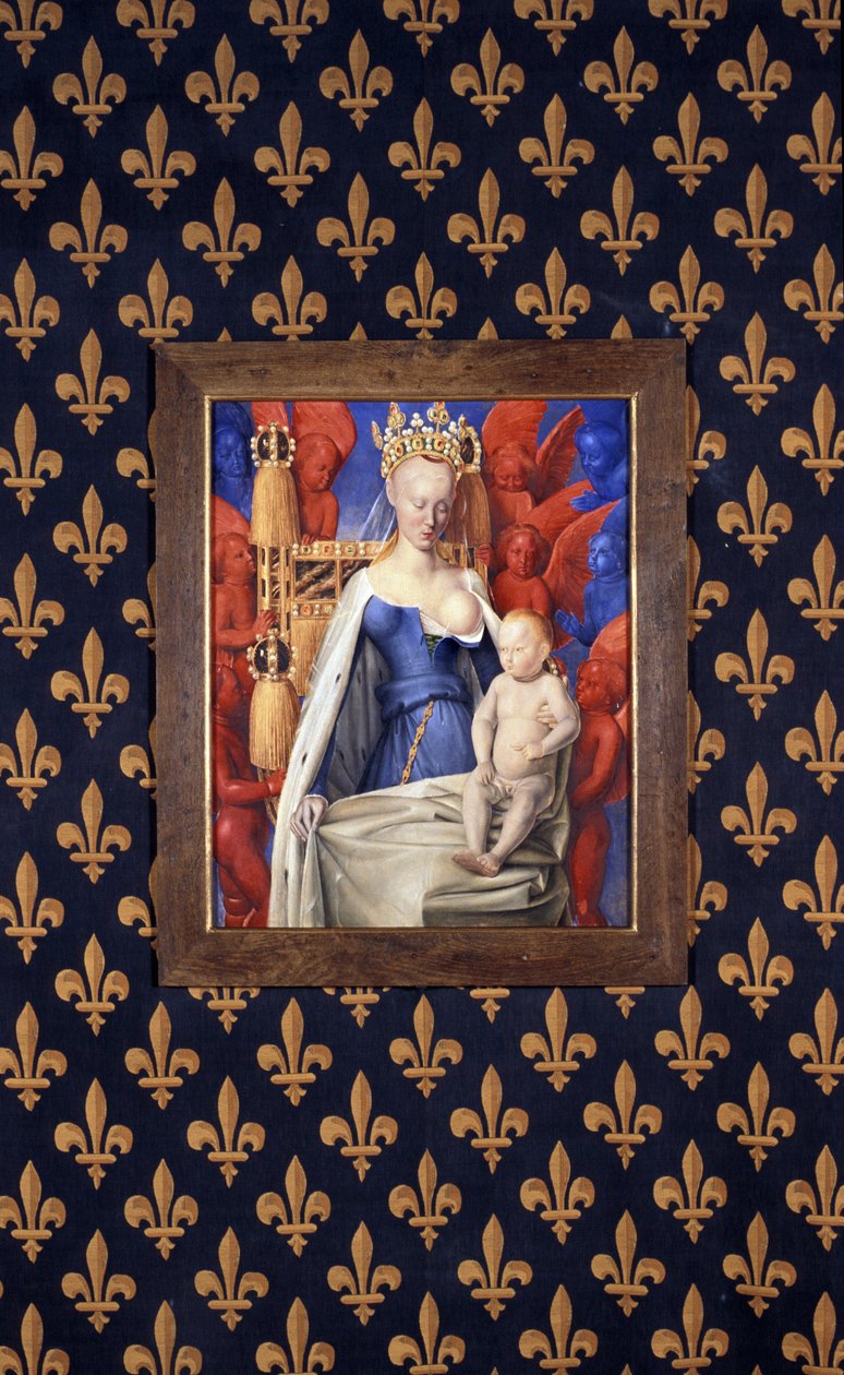A szoptatós szűz hermelinkabátban, Agnes Sorelként - (az antwerpeni szűz után, Jean Fouquet, 1452-1455 körül) alkotó: Jean (after) Fouquet