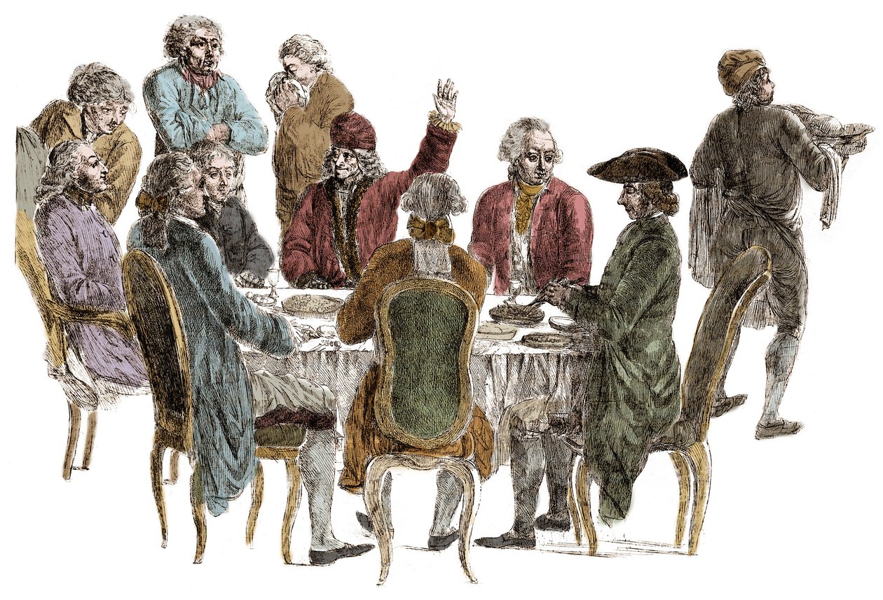 Le Diner des philosophes – Voltaire (Francois Marie Arouet dit alkotó: Jean (after) Huber