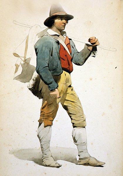 Római fiú (akvarell, papír) alkotó: Jean Achille Benouville
