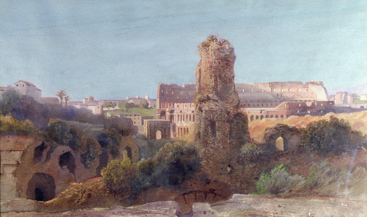Kilátás Rómára és a Colosseumra alkotó: Jean Achille Benouville