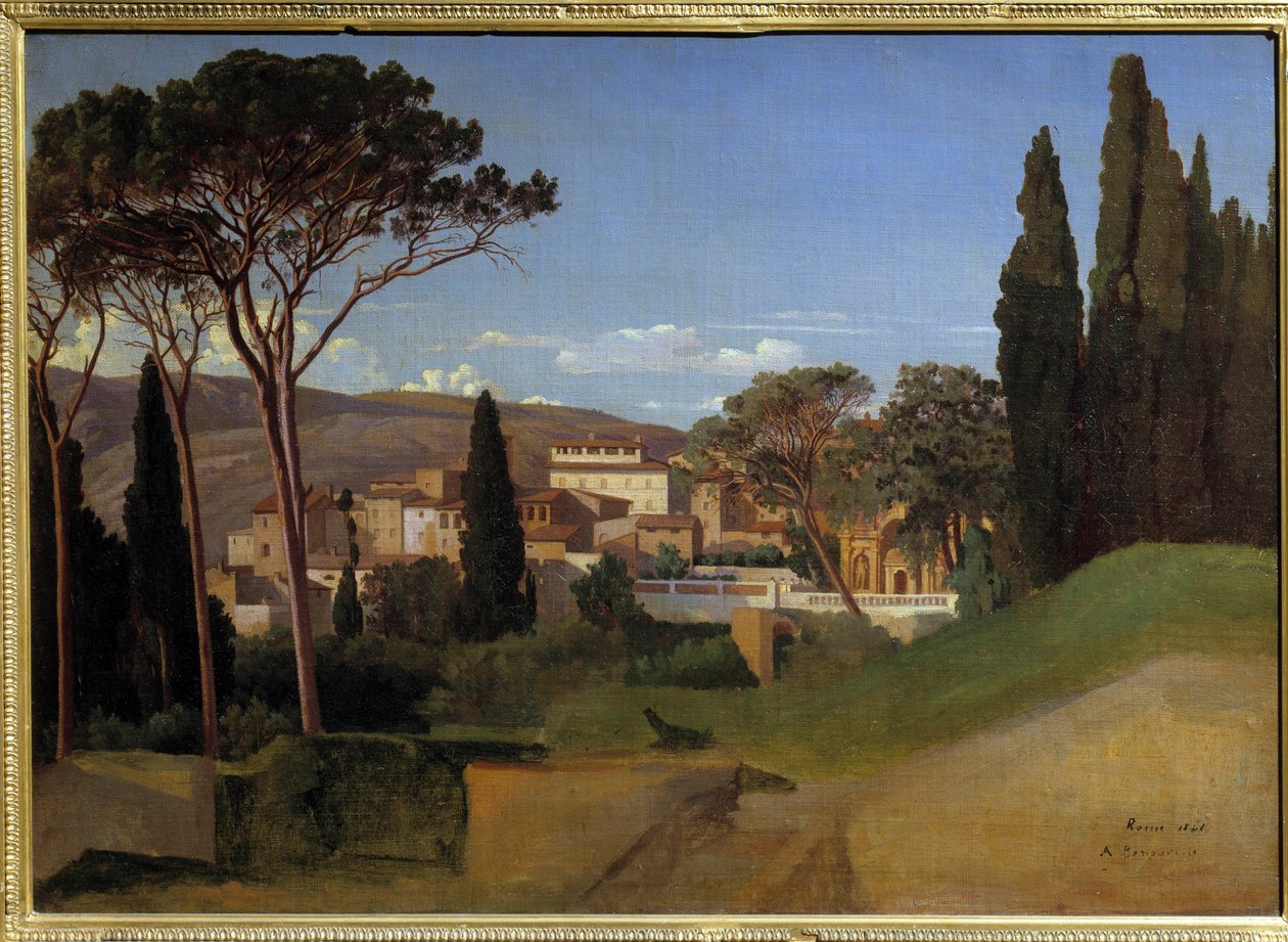 Egy római villa látképe Achilles J. Benouville (1815-1891) festménye 1844 V. 0,51 x 0,72 m Párizs, Muse d