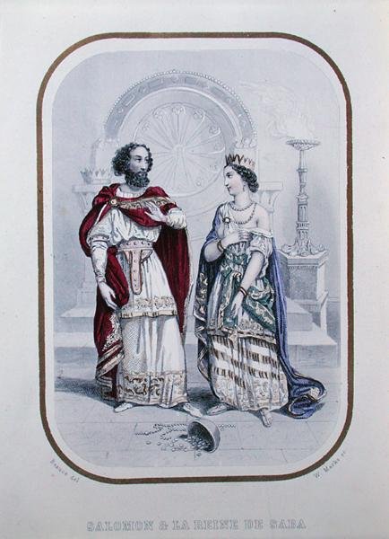 Salamon király és Sába királynője, illusztráció Alphonse és Adele Esquiros "Histoire des Amants Celebres de l