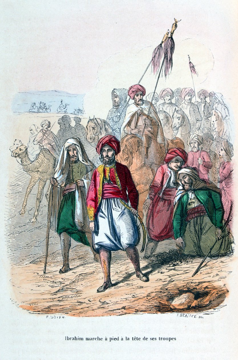 Ibrahim pasa menetelő csapatai élén, 1811-1818 1847 alkotó: Jean Adolphe Beauce