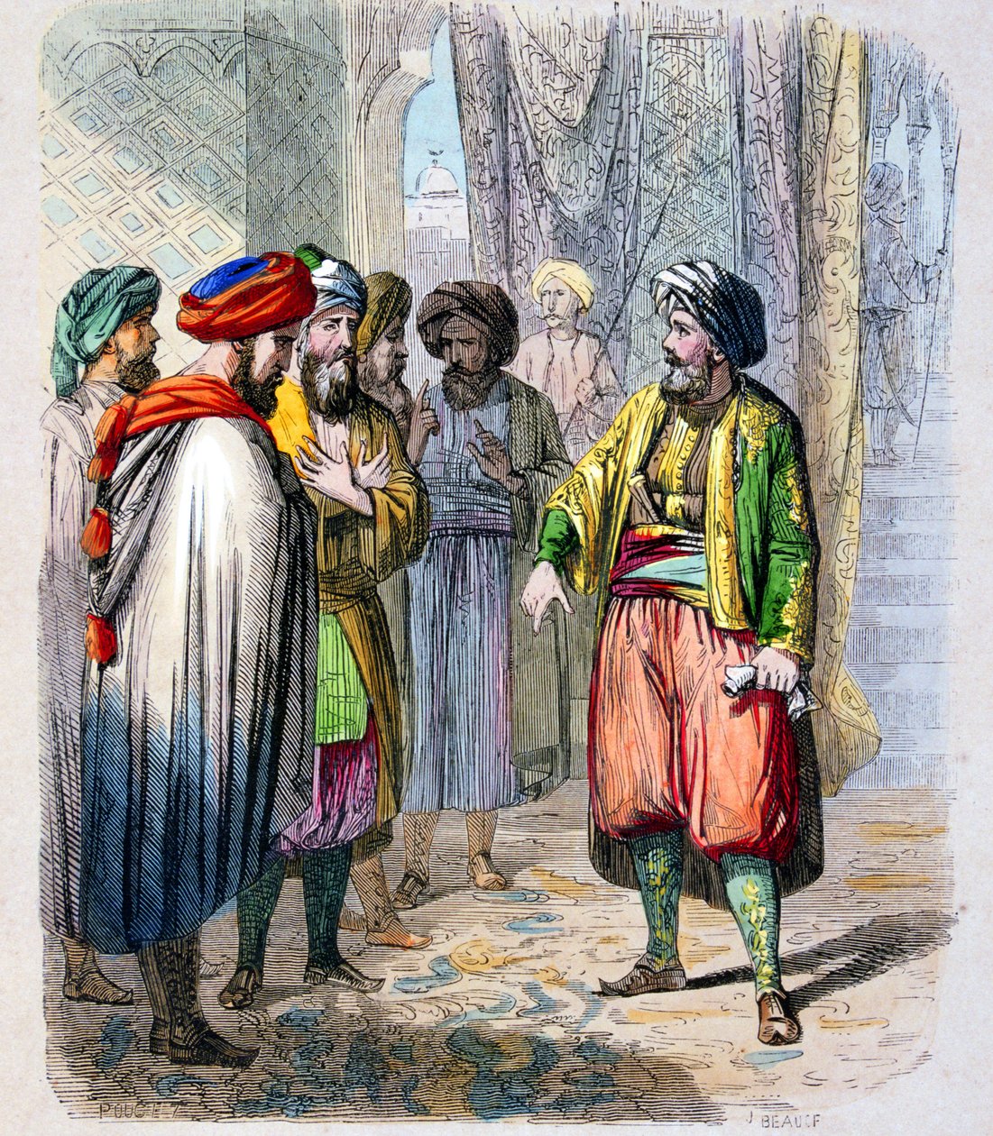 Mehemet Ali (1769-1849) recoit des messages de son fils en campagne en Arabie - Muhammad Ali pasa vagy Mehmet Ali üzeneteket kap fia arabiai hadjáratából. Az arabiai ellenzék legyőzése érdekében Muhammad Ali elküldte fiát, Ib alkotó: Jean Adolphe Beauce