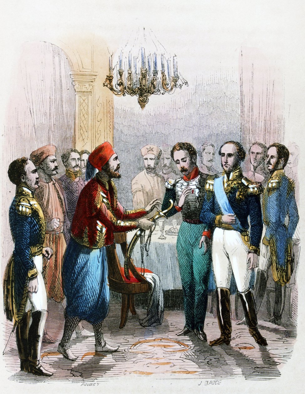 Rencontre entre Ibrahim Pacha (1789-1848) et le colonel Joseph Anthelme Seve (Soliman Pacha, Suleyman Pasha ou Soliman al-Fransawi Pasha). alkotó: Jean Adolphe Beauce