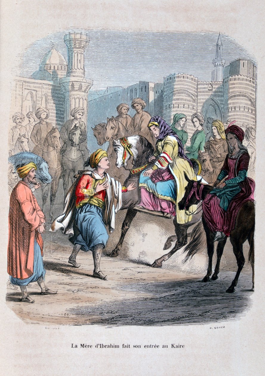Ibrahim pasa anyja belép Kairóba, 1847 alkotó: Jean Adolphe Beauce