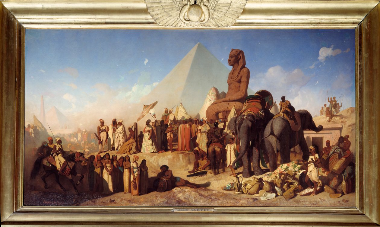 Cambyse és Psammenite. II. Kambüsz, a Perzsa Birodalom Rouenid királyának találkozója Kr.e. 529 és 522 között alkotó: Jean Adrien Guignet