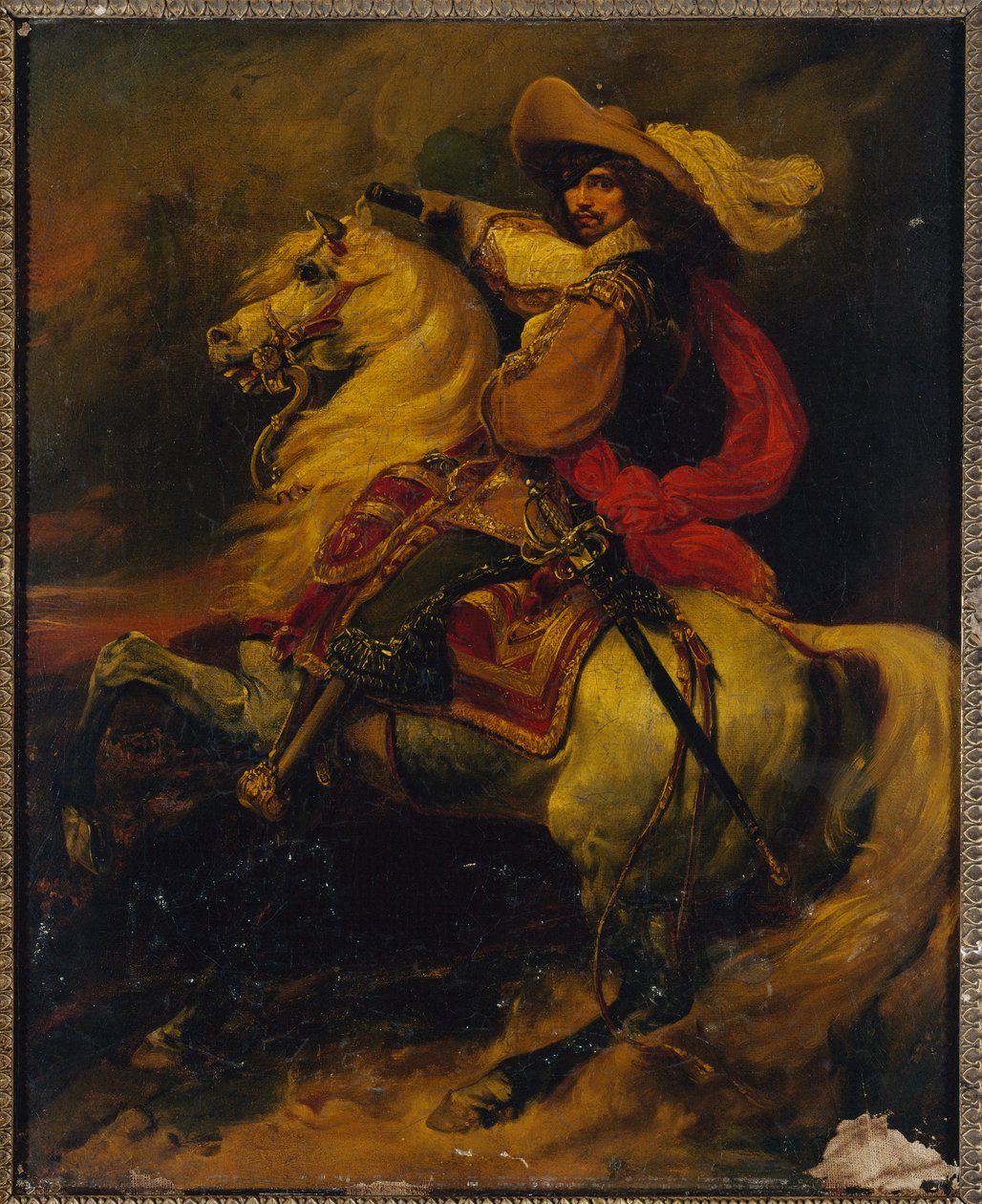 Francia: Josias, Rantzau grófjának (1609-1650), Franciaország marsalljának lovas portréja. alkotó: Jean Alaux