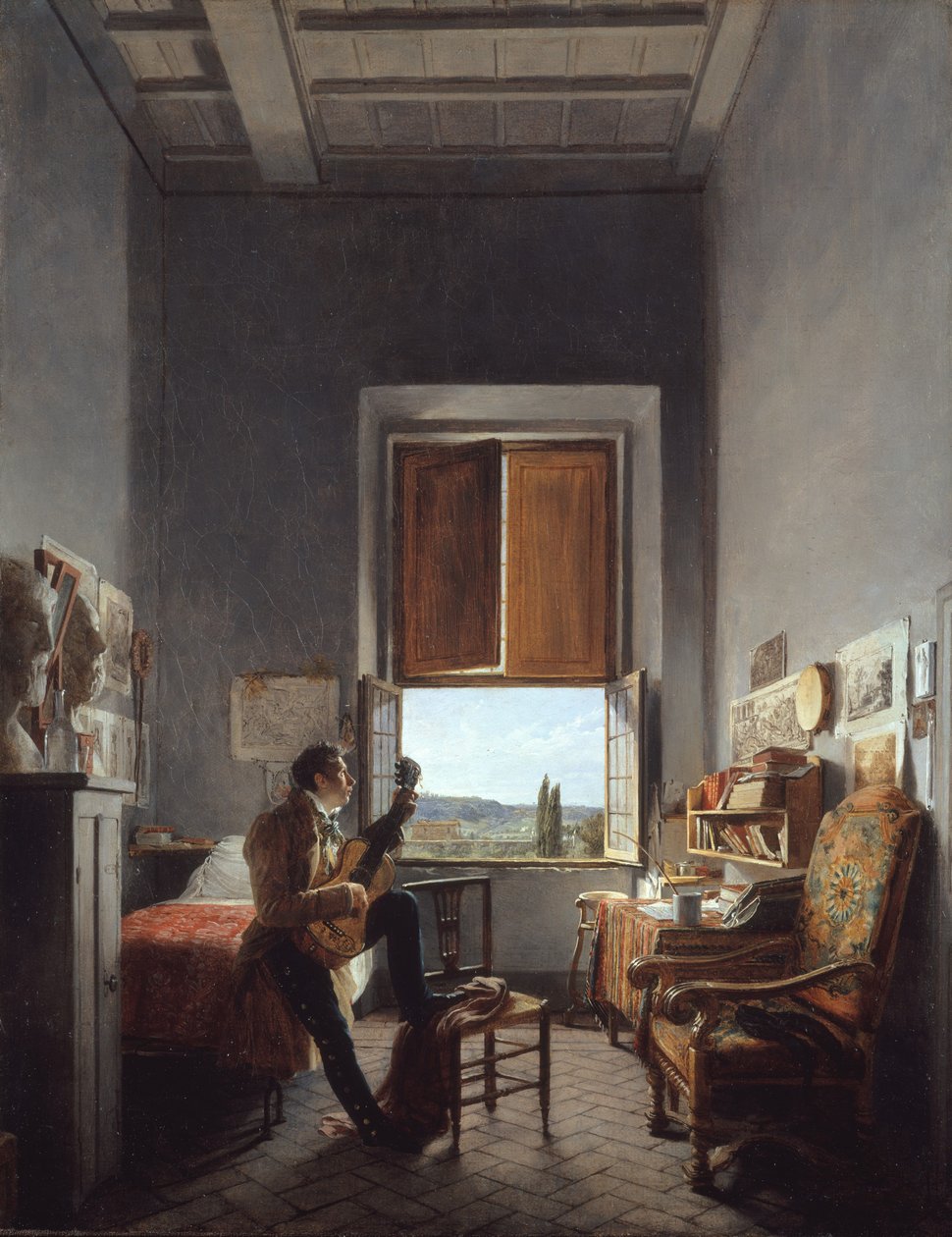 Léon Pallière 1787-1820 a szobájában a Villa Mediciben, Rómában, 1817. alkotó: Jean Alaux