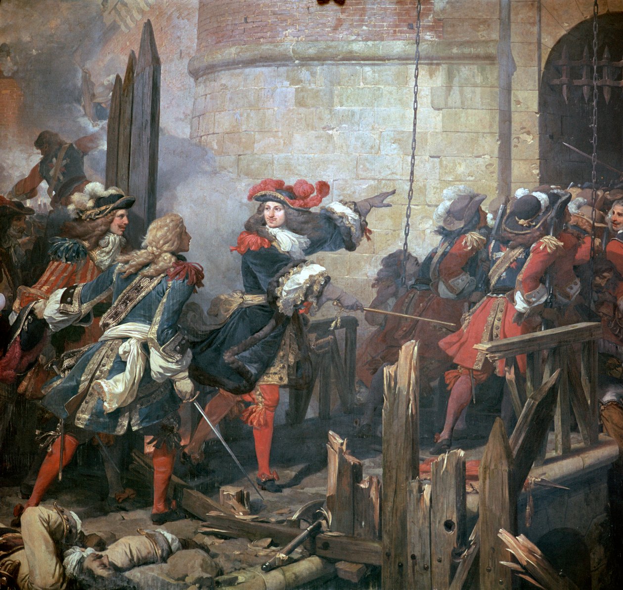 XIV. Lajos vezeti a Valenciennes-i támadást, 17. század. alkotó: Jean Alaux