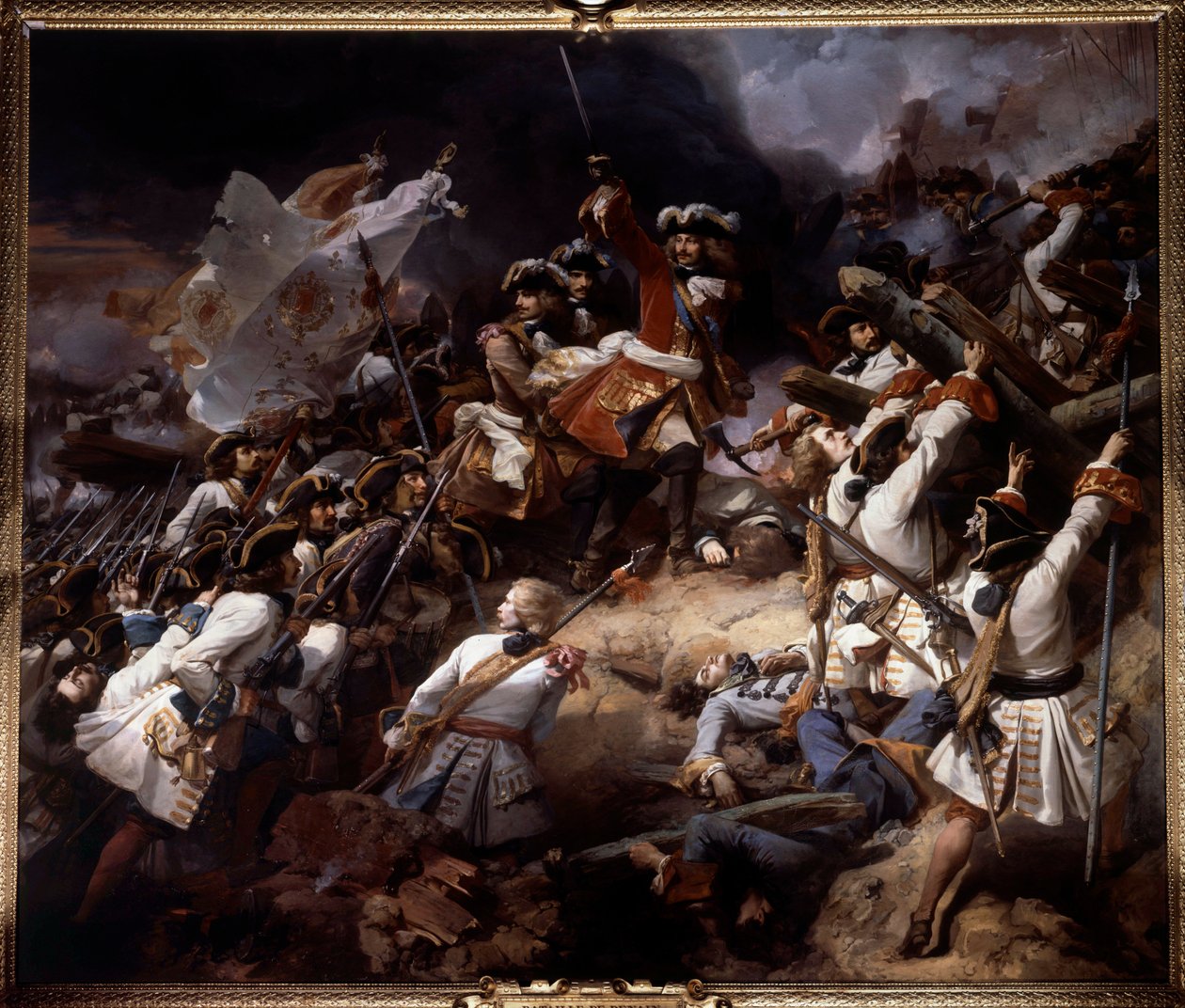 A denaini csatát 1712. július 24-én a Marechal de Villars nyerte meg Savoyai Jenő herceg felett. Jean Alaux dit le Romain (1786-1864) festménye 1839 V. 4,65 x 5,43 m alkotó: Jean Alaux