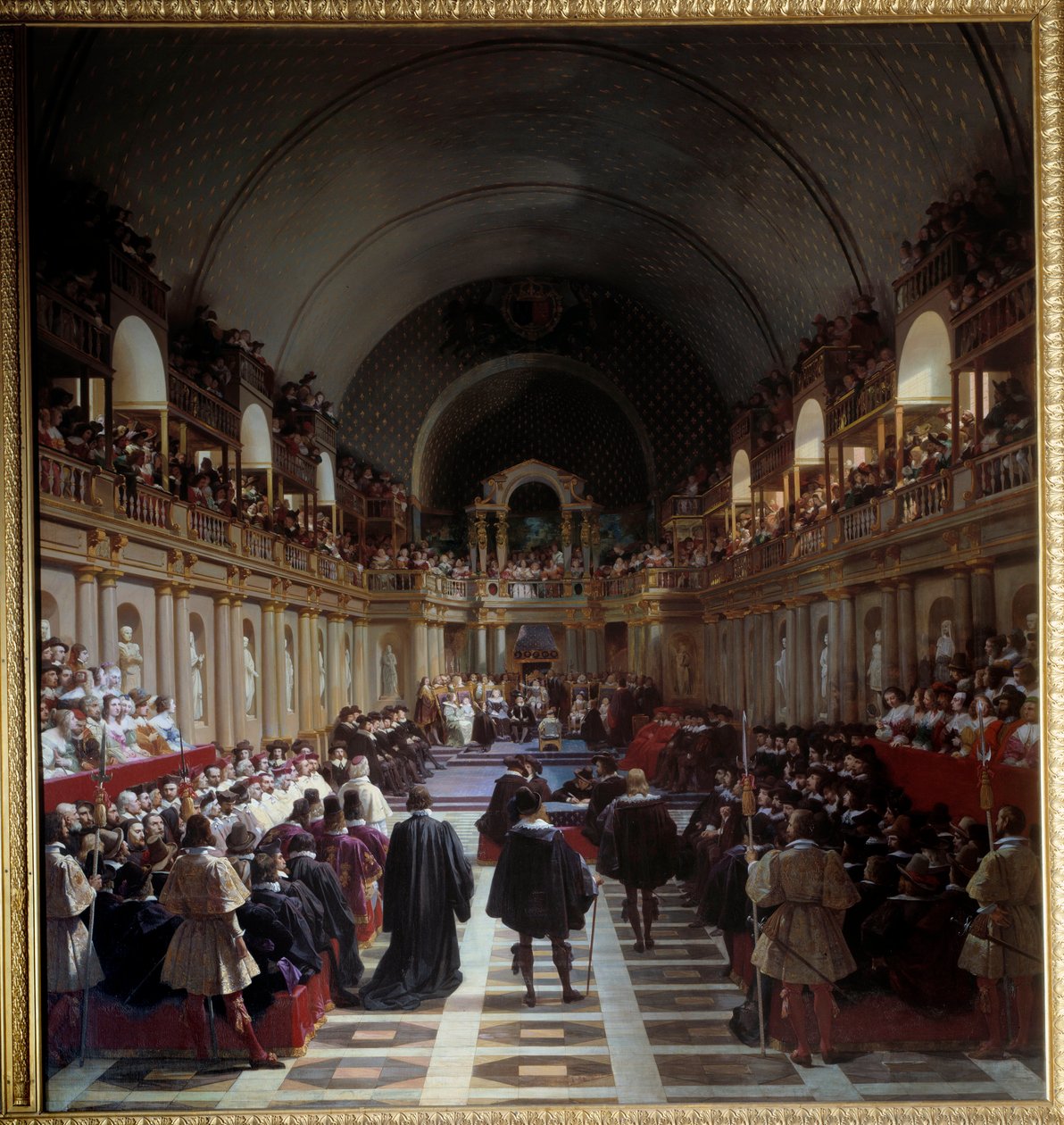 Párizs általános államai 1614. október 27. A közgyűlést a Louvre-ban tartották, XIII. Lajos király elnökölt édesanyjával, Marie de Medicissel. Jean Alaux (1786-1864) festménye, dit le Romain alkotó: Jean Alaux