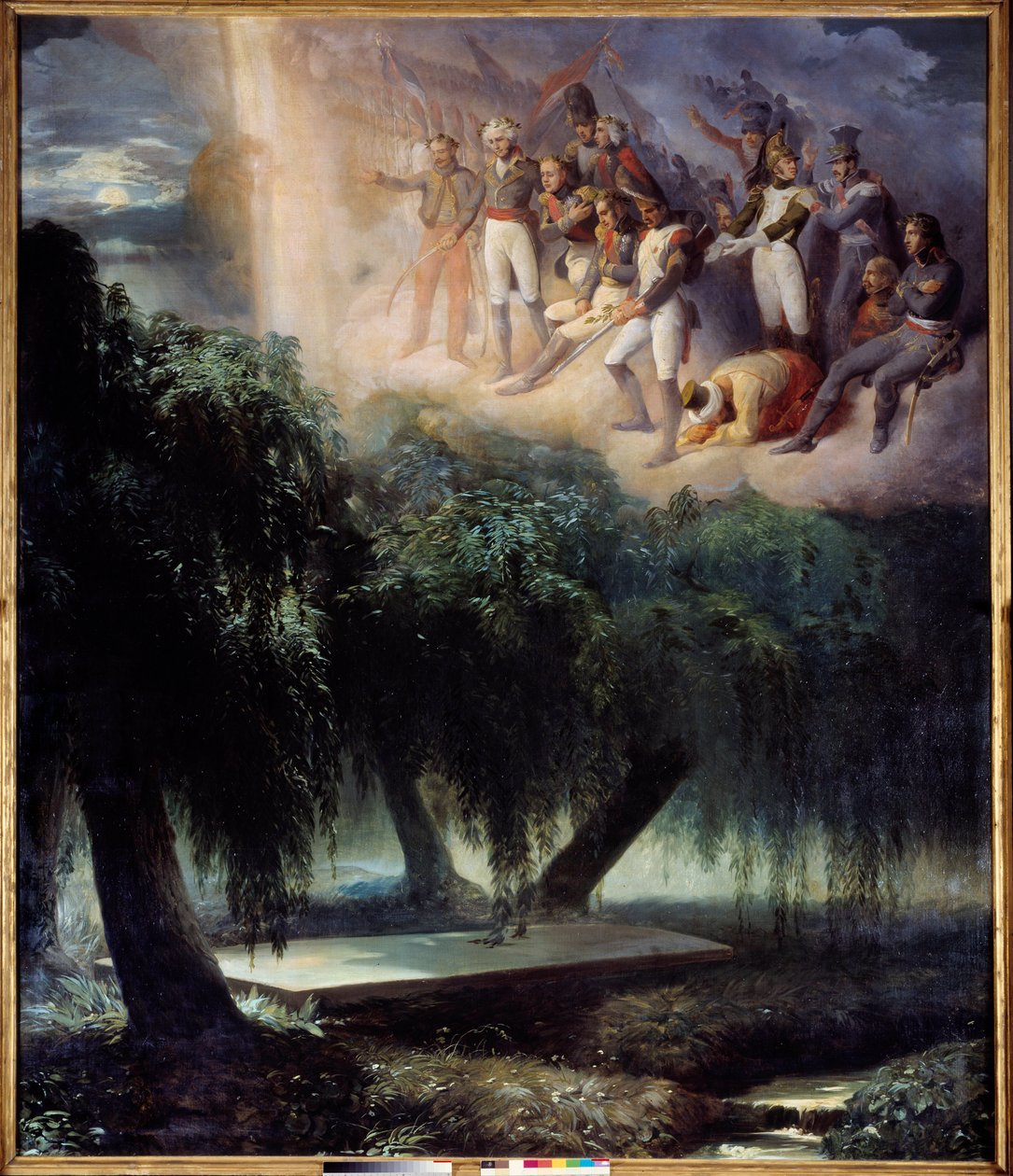Szent Ilona sírja: Napóleon temetésének allegóriája. Jean Alaux Római című festménye (1786-1864) alkotó: Jean Alaux