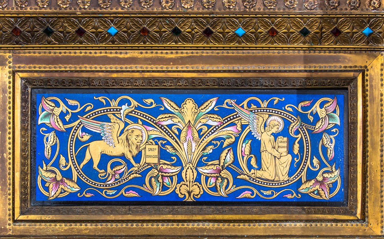 tabernákulum, bal szárny: A. Chertier, párizsi aranyműves. alkotó: Jean Alexandre Chertier