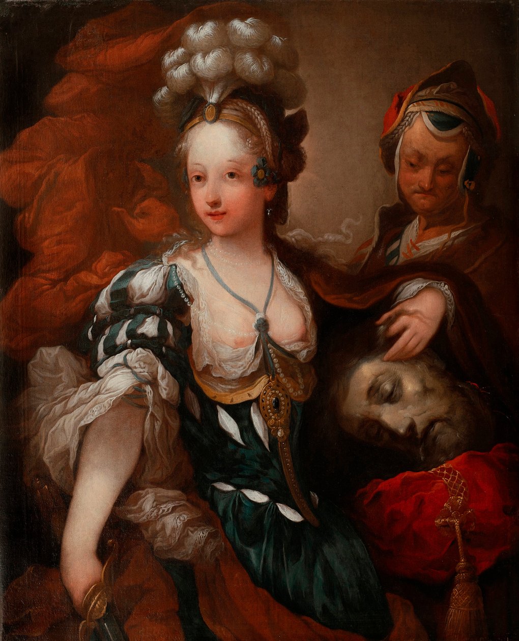 Judit a Holofernész fejével (Judith a Holofernész fejével) - Alexis Grimou (1678-1733) festménye, olaj, vászon, 18. század közepe (88x72 cm) - Wilanow Palota Múzeum, Varsó (Lengyelország) alkotó: Jean Alexis Grimou