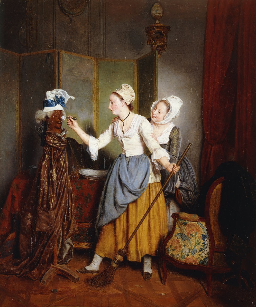 Manöken öltözködése; Manöken vécéje, 1835 alkotó: Jean Alphonse Roehn