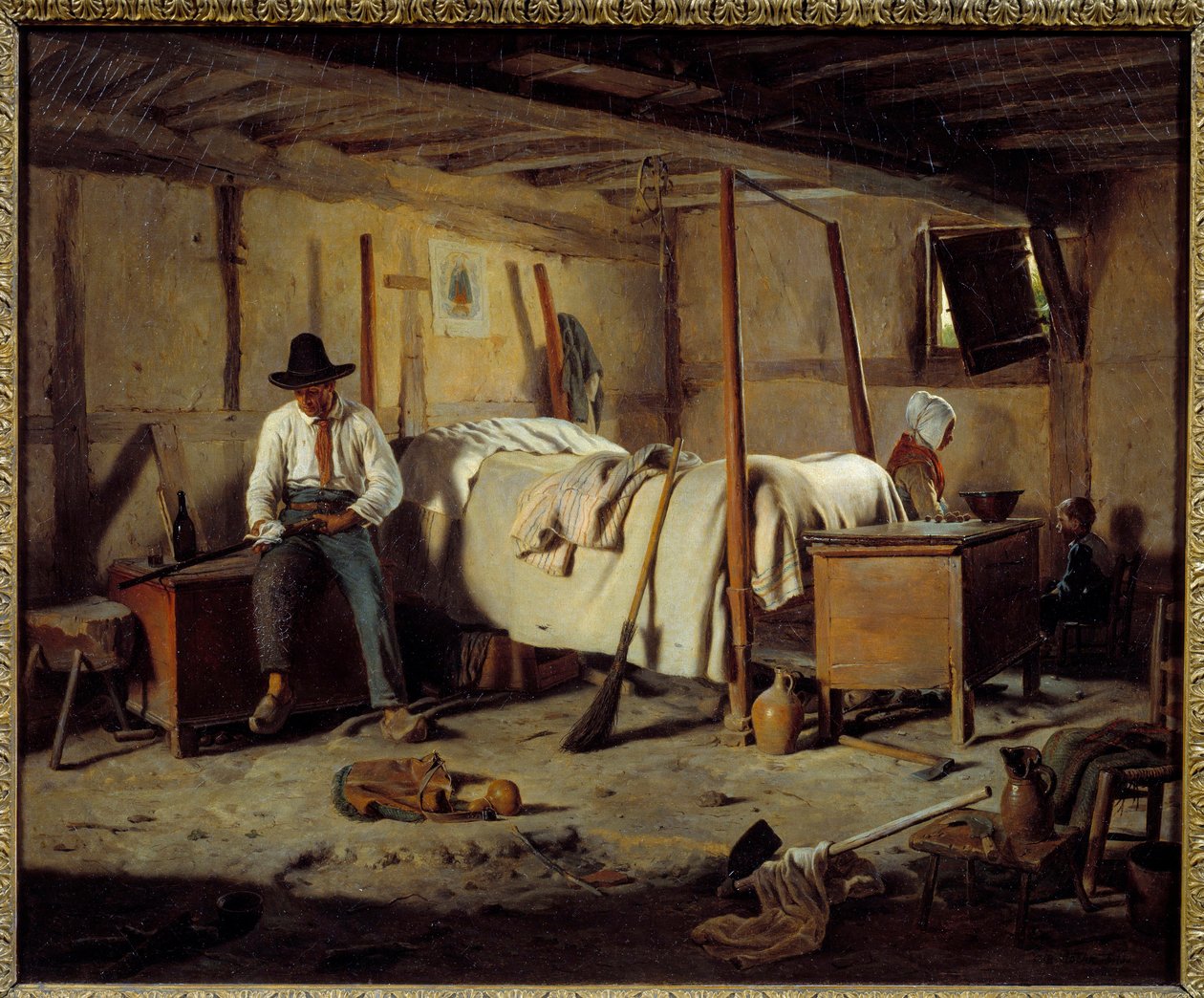 Az orvvadász Jean Alphonse Roehn (1799-1864) festménye 1850 Dim. 0,5x0,6 m alkotó: Jean Alphonse Roehn