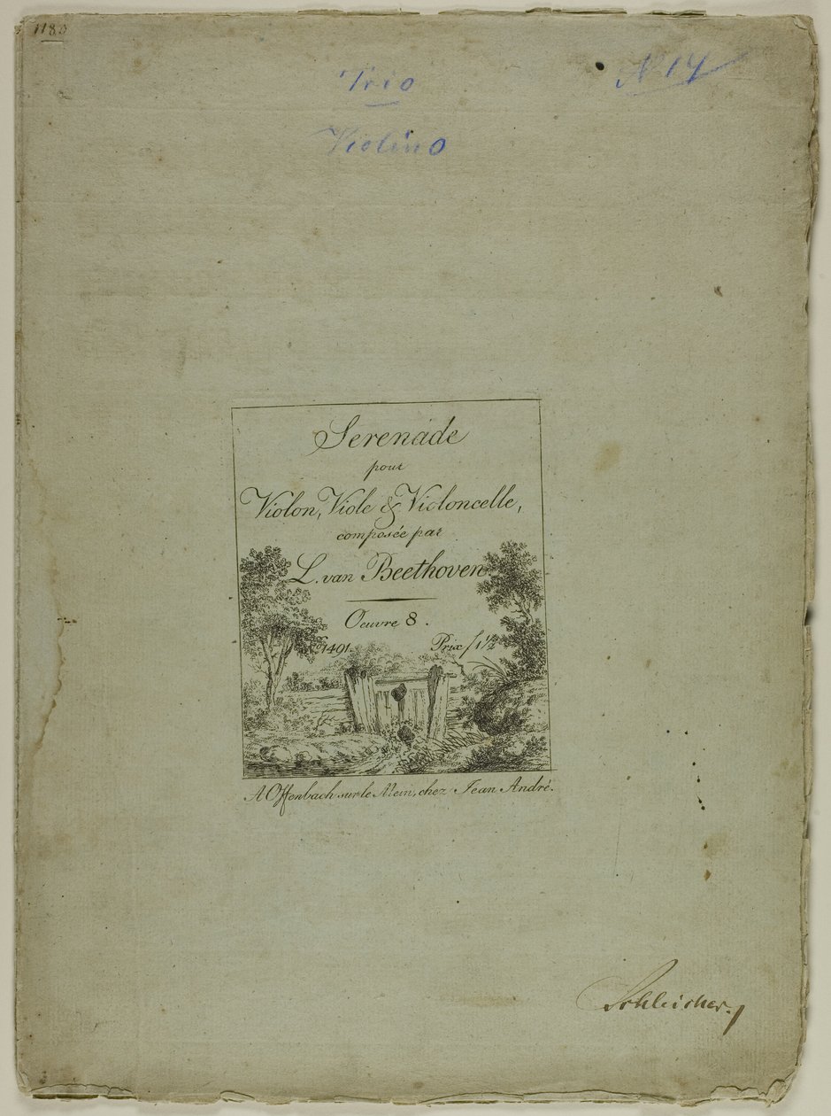 Szerenád hegedűre, brácsára és csellóra, komponálta Ludwig von Beethoven alkotó: Jean Andre