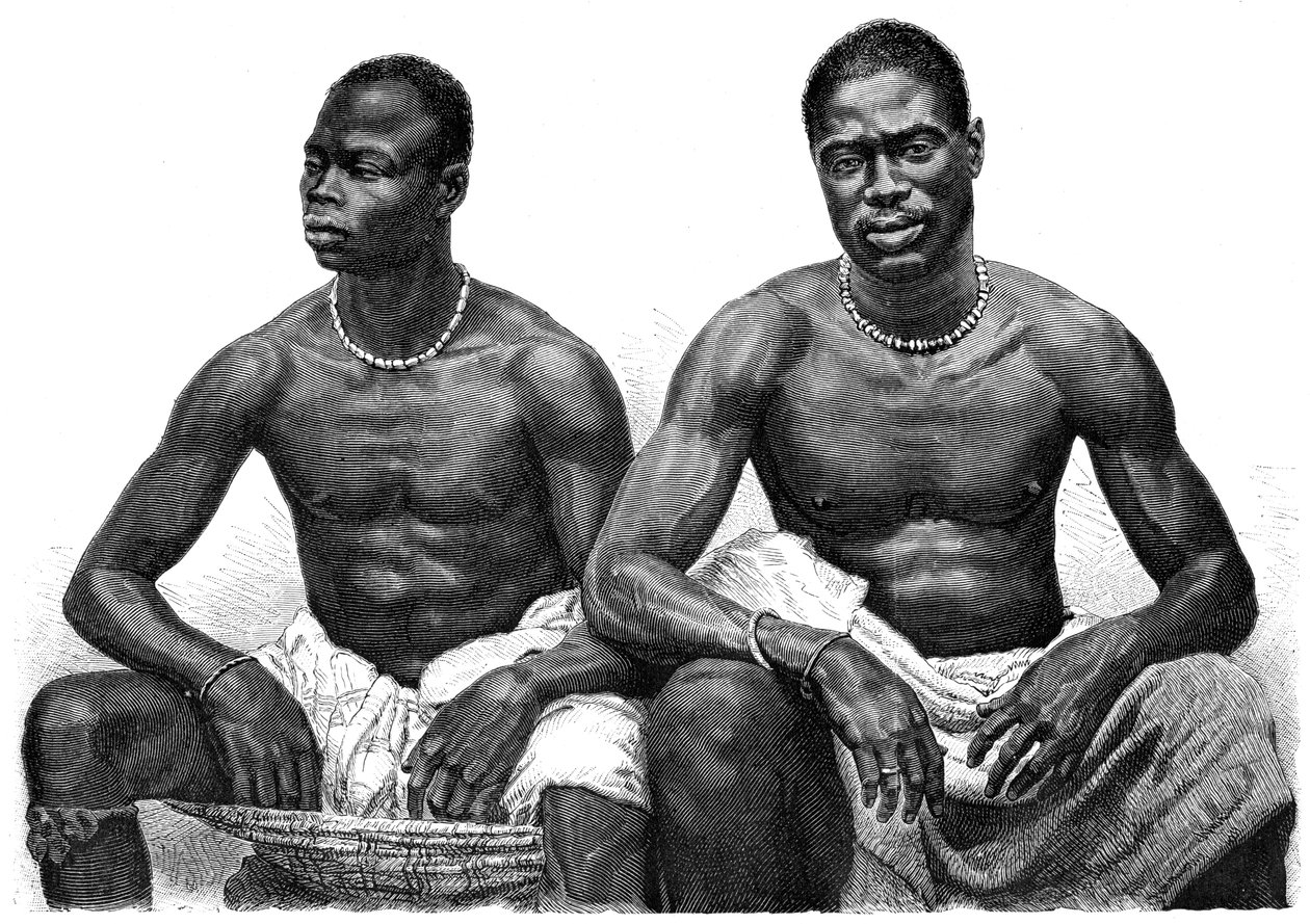 Két férfi Assinie-ből, Guinea, 1860-1920. alkotó: Jean Andre Rixens