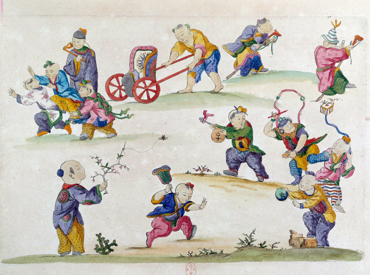 Rajz kínai vázából: gyerekjáték. Jean Antoine Fraisse festménye (XVIII. század) alkotó: Jean Antoine Fraisse