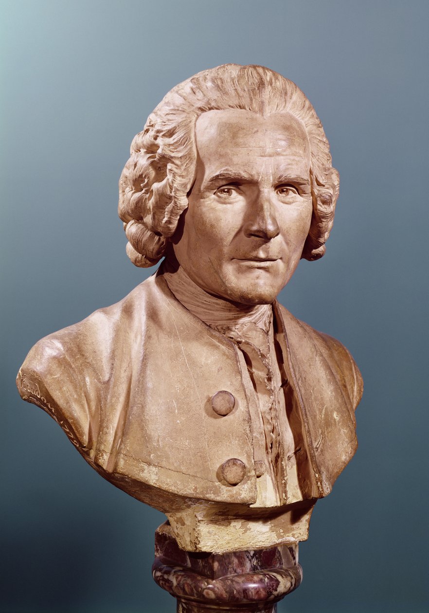 Jean-Jacques Rousseau (1712-78) mellszobra (terrakotta) alkotó: Jean Antoine Houdon