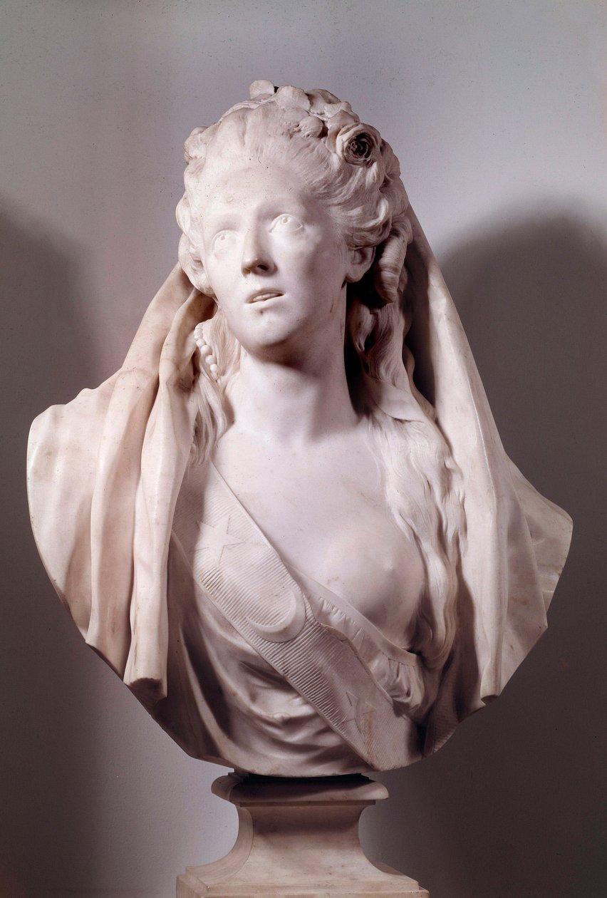 Sophie Arnould (1740-1802) énekesnő mellszobra Jean Antoine Houdon (1741-1828) Iphigenie szobra szerepében 1775 Párizs, Musee du Louvre alkotó: Jean Antoine Houdon