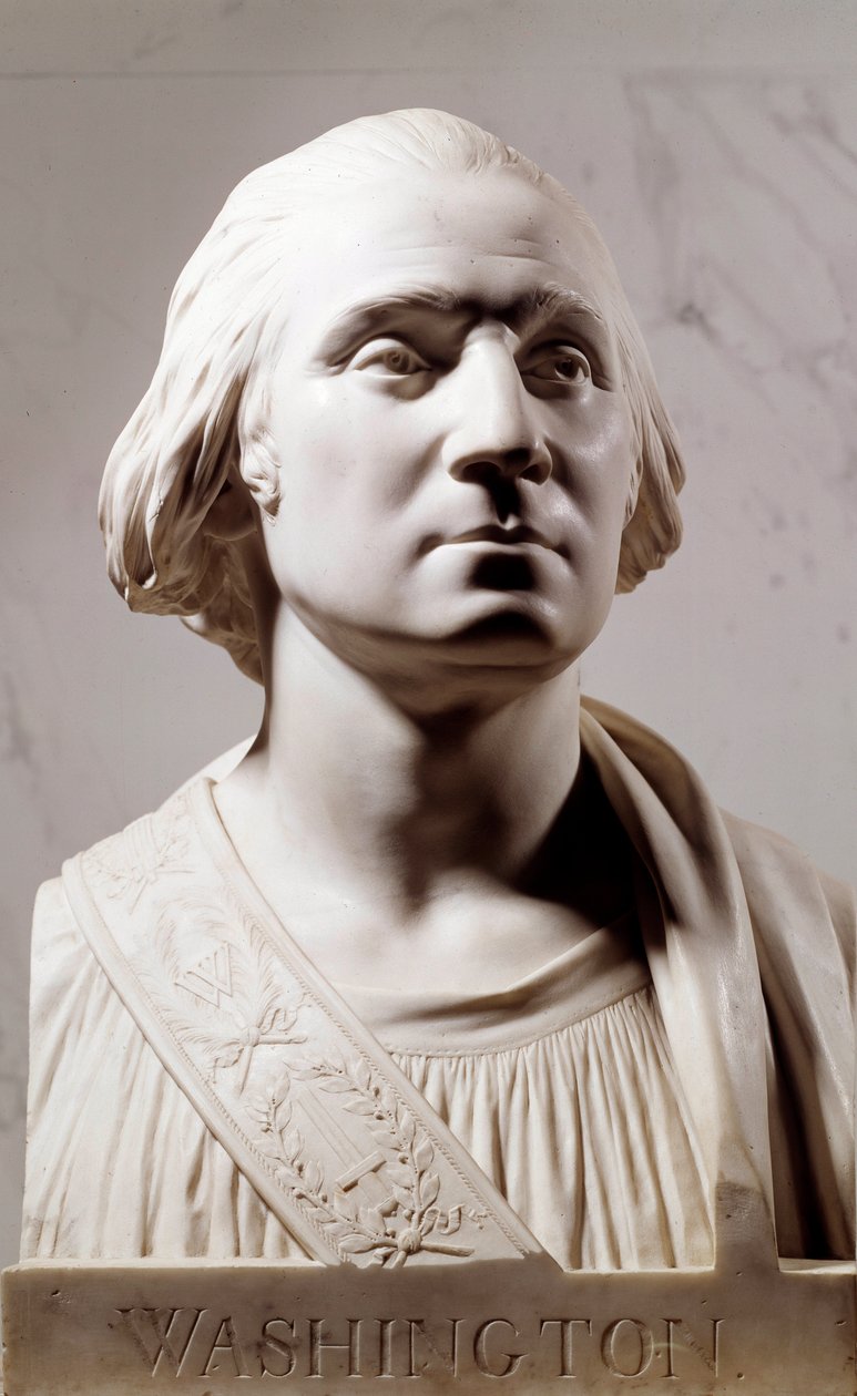 George Washington (1732-1789) márvány mellszobra Jean Antoine Houdon (1741-1828) szobra 1786 Párizs, Louvre Múzeum alkotó: Jean Antoine Houdon