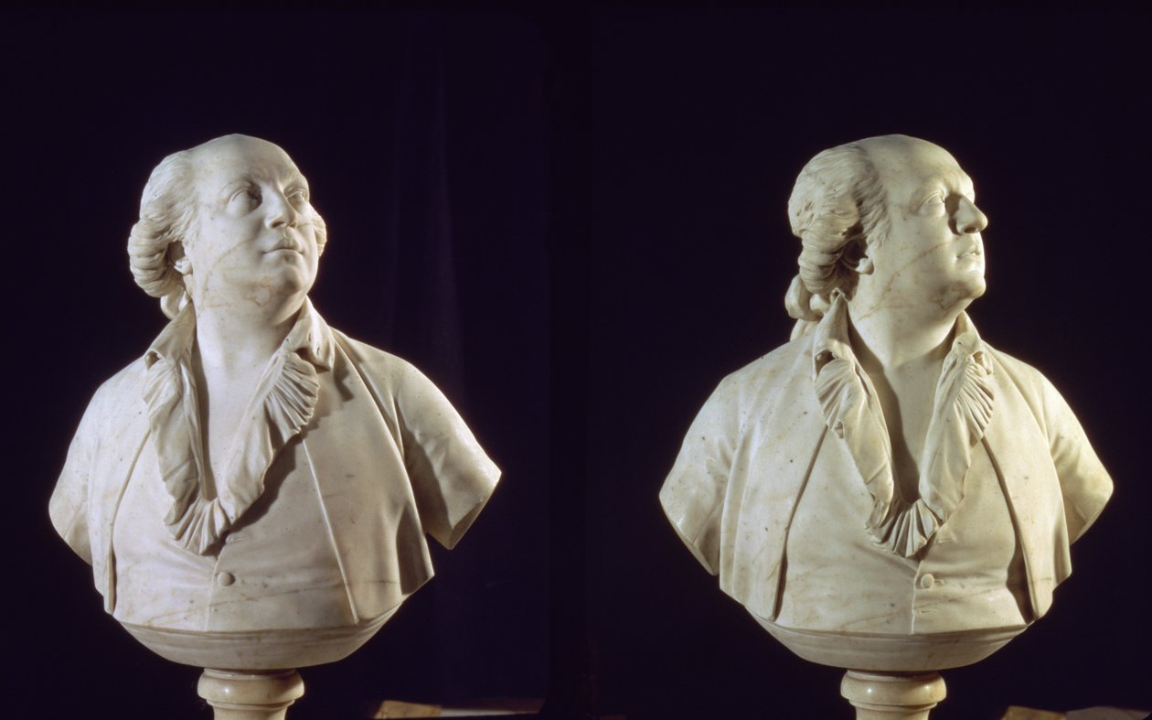 Giuseppe Balsamo (1743-95), Cagliostro grófjának nevezett portré mellszobra (márvány) alkotó: Jean Antoine Houdon