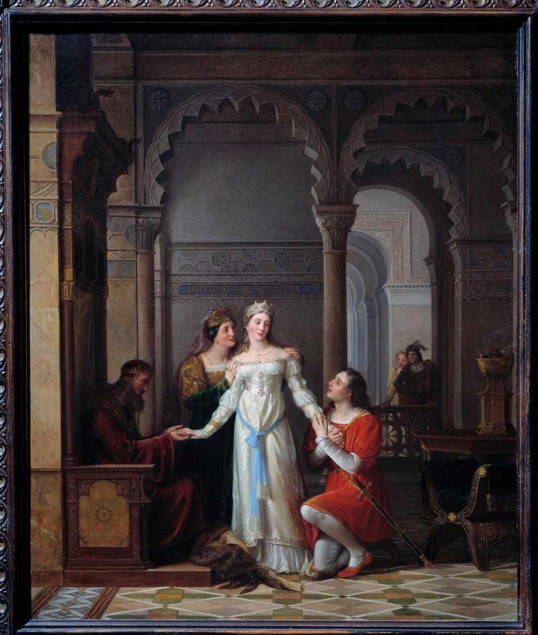 Szamárbőr Illusztráció Charles Perrault (1628-1703) azonos nevű meséjéről, amely a fiatal hercegnőt ábrázolja a belé szerelmes apja palotájában. Jean Antoine Laurent (1763-1832) festménye 1819 V. 0,55x0,45 m Bourg en Bresse, musee de alkotó: Jean Antoine Laurent
