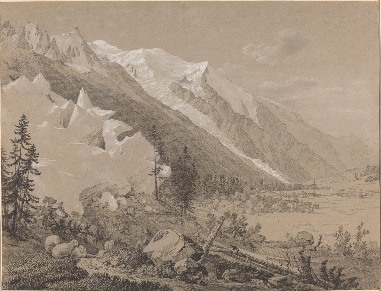 Kilátás a Mont Blanc-ra alkotó: Jean Antoine Linck
