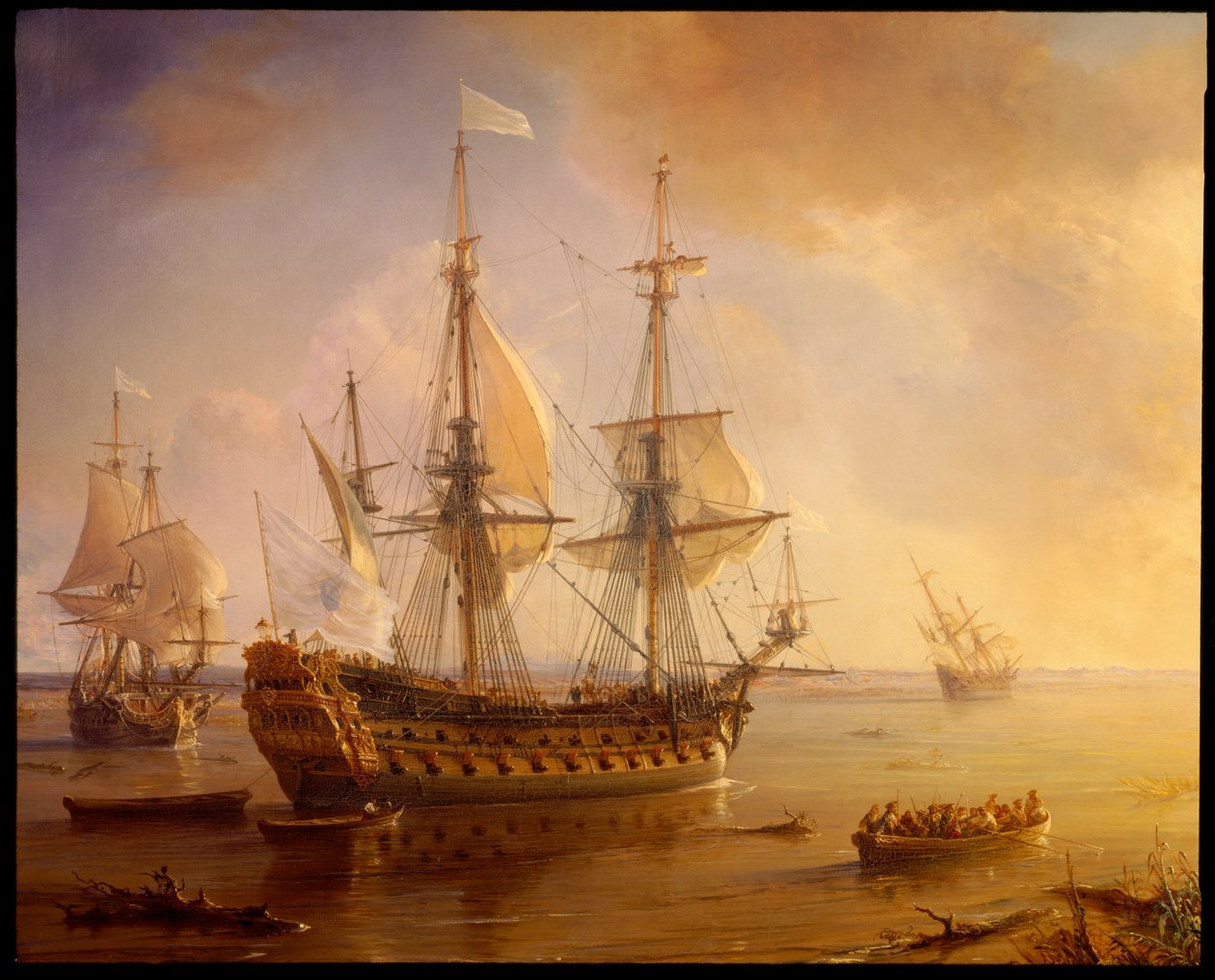 Robert Cavelier de La Salle expedíciója Louisianában (hajórészlet) alkotó: Jean Antoine Theodore Gudin