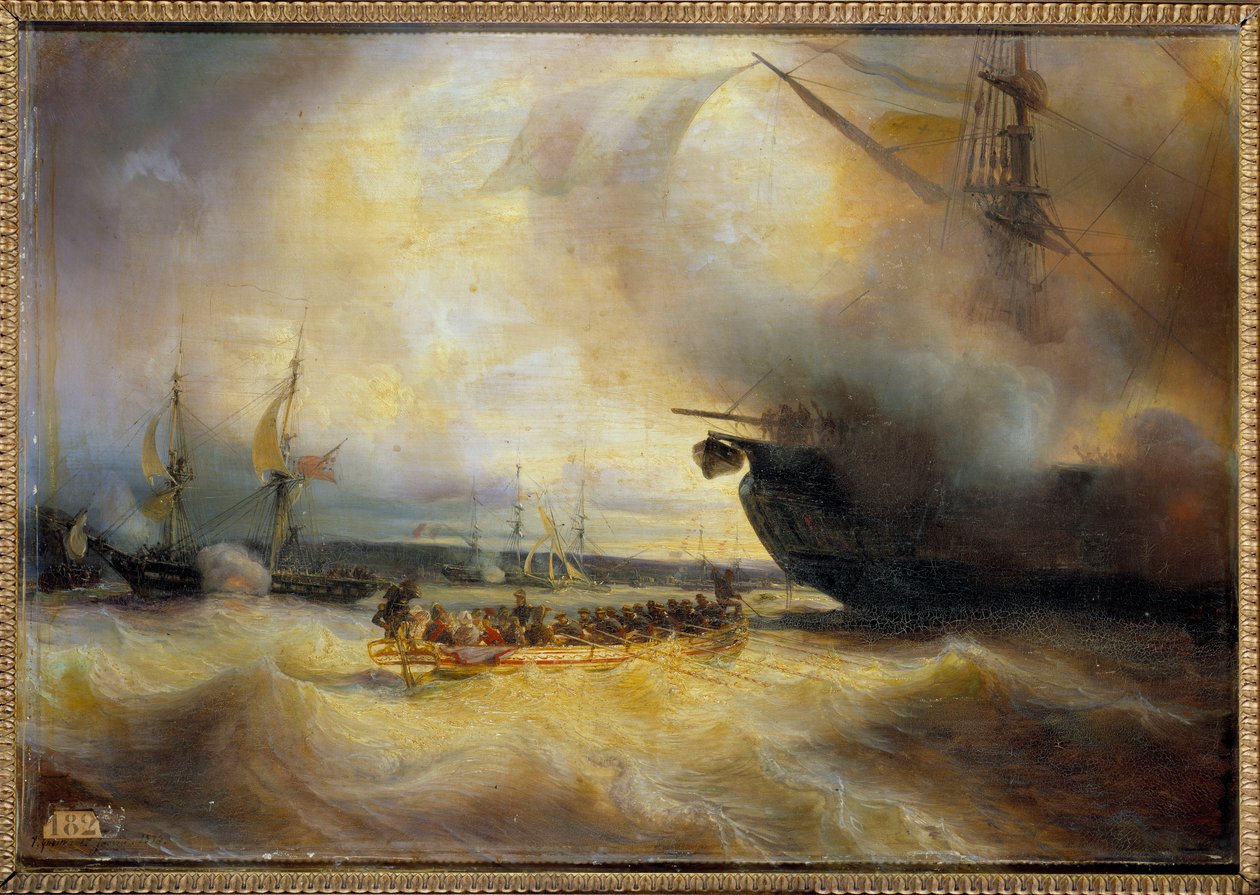 I. Lajos Fülöp király és a királyi család Cherbourg kikötőjében szeptember 3-án alkotó: Jean Antoine Theodore Gudin