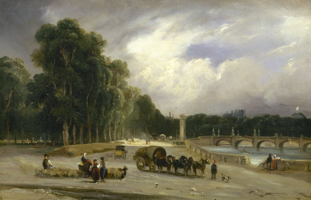 Le Cours-la-Reine, 1828 körül (olaj) alkotó: Jean Antoine Theodore Gudin